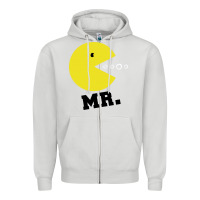 Dove Grey Mr Pacman Zipper Hoodie - linhVisuals