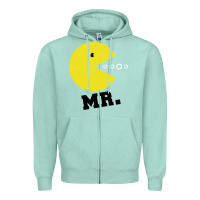 Seafoam Mr Pacman Zipper Hoodie - linhVisuals