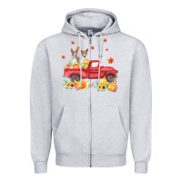 Heather Grey basenji pumpkin truck fall leaf thanksgiving halloween Zipper Hoodie - linhVisuals