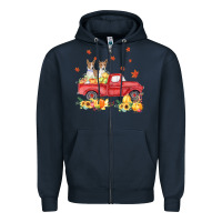 Navy basenji pumpkin truck fall leaf thanksgiving halloween Zipper Hoodie - linhVisuals