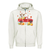 Oatmeal Heather basenji pumpkin truck fall leaf thanksgiving halloween Zipper Hoodie - linhVisuals