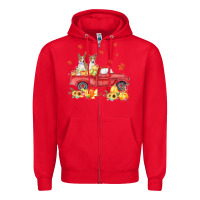 Red basenji pumpkin truck fall leaf thanksgiving halloween Zipper Hoodie - linhVisuals