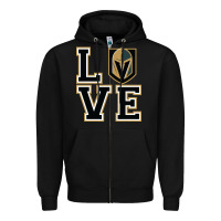 Black the love golden knight Zipper Hoodie - linhVisuals