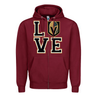 Burgundy the love golden knight Zipper Hoodie - linhVisuals