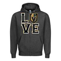 Charcoal Heather the love golden knight Zipper Hoodie - linhVisuals
