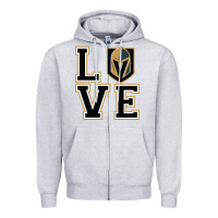 Heather Grey the love golden knight Zipper Hoodie - linhVisuals