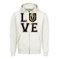 Oatmeal Heather the love golden knight Zipper Hoodie - linhVisuals