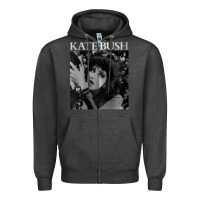 Charcoal Heather kate bush vintage Zipper Hoodie - linhVisuals