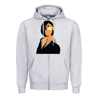Heather Grey rihanna artwork Zipper Hoodie - linhVisuals