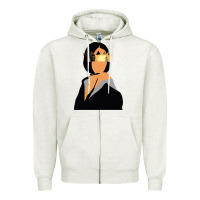 Oatmeal Heather rihanna artwork Zipper Hoodie - linhVisuals