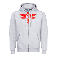 Heather Grey coheed and cambria dragonfly Zipper Hoodie - linhVisuals