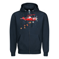 Navy christmas santa claus pilot flying airplane gift tee Zipper Hoodie - linhVisuals