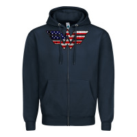 Navy Wonder woman american flag Zipper Hoodie - linhVisuals