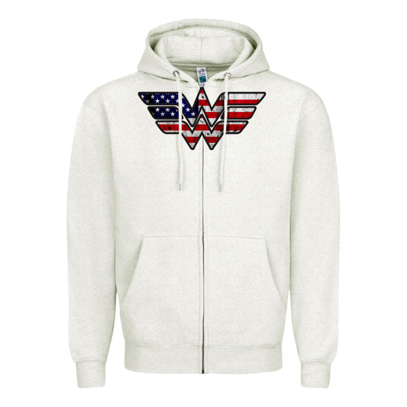 Wonder Woman American Flag Zipper Hoodie by linhVisuals | Teevron