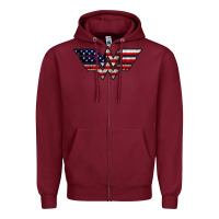 Burgundy Wonder woman american flag Zipper Hoodie - linhVisuals