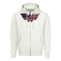 Oatmeal Heather Wonder woman american flag Zipper Hoodie - linhVisuals