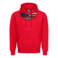 Red Wonder woman american flag Zipper Hoodie - linhVisuals