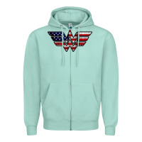Seafoam Wonder woman american flag Zipper Hoodie - linhVisuals