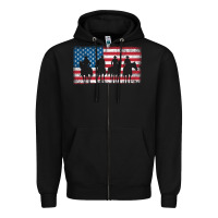 Black cowboy patriotic american flag 4th of july gift tee Zipper Hoodie - linhVisuals