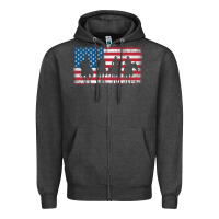 Charcoal Heather cowboy patriotic american flag 4th of july gift tee Zipper Hoodie - linhVisuals