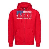 Red cowboy patriotic american flag 4th of july gift tee Zipper Hoodie - linhVisuals