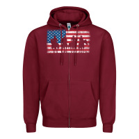 Burgundy cowboy patriotic american flag 4th of july gift tee Zipper Hoodie - linhVisuals