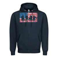 Navy cowboy patriotic american flag 4th of july gift tee Zipper Hoodie - linhVisuals