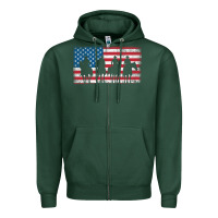 Sports Green cowboy patriotic american flag 4th of july gift tee Zipper Hoodie - linhVisuals
