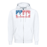 White cowboy patriotic american flag 4th of july gift tee Zipper Hoodie - linhVisuals