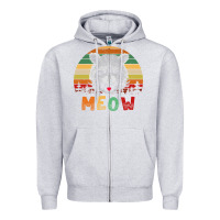 Heather Grey funny vintage raccoon meow raccoon lovers Zipper Hoodie - linhVisuals