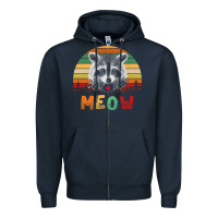 Navy funny vintage raccoon meow raccoon lovers Zipper Hoodie - linhVisuals