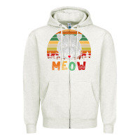 Oatmeal Heather funny vintage raccoon meow raccoon lovers Zipper Hoodie - linhVisuals
