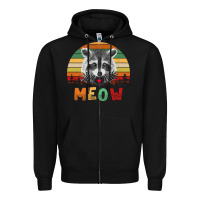 Funny Vintage Raccoon Meow Raccoon Lovers Zipper Hoodie | Teevron