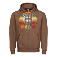 Chestnut funny vintage raccoon meow raccoon lovers Zipper Hoodie - linhVisuals