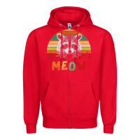 Red funny vintage raccoon meow raccoon lovers Zipper Hoodie - linhVisuals