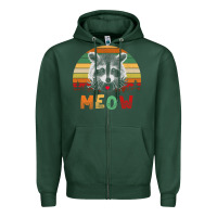 Sports Green funny vintage raccoon meow raccoon lovers Zipper Hoodie - linhVisuals