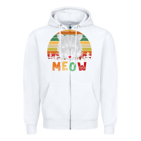 White funny vintage raccoon meow raccoon lovers Zipper Hoodie - linhVisuals