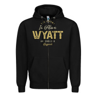 Black The Legend Wyatt Funny Personalized Name Zipper Hoodie - linhVisuals