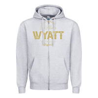 Heather Grey The Legend Wyatt Funny Personalized Name Zipper Hoodie - linhVisuals
