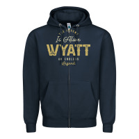 Navy The Legend Wyatt Funny Personalized Name Zipper Hoodie - linhVisuals