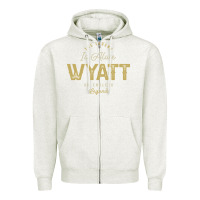 Oatmeal Heather The Legend Wyatt Funny Personalized Name Zipper Hoodie - linhVisuals