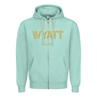 Seafoam The Legend Wyatt Funny Personalized Name Zipper Hoodie - linhVisuals