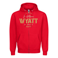 Red The Legend Wyatt Funny Personalized Name Zipper Hoodie - linhVisuals