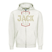 Oatmeal Heather Genuine Jack Funny Personalized Name Zipper Hoodie - linhVisuals