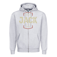 Heather Grey Genuine Jack Funny Personalized Name Zipper Hoodie - linhVisuals