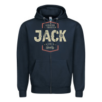 Navy Genuine Jack Funny Personalized Name Zipper Hoodie - linhVisuals