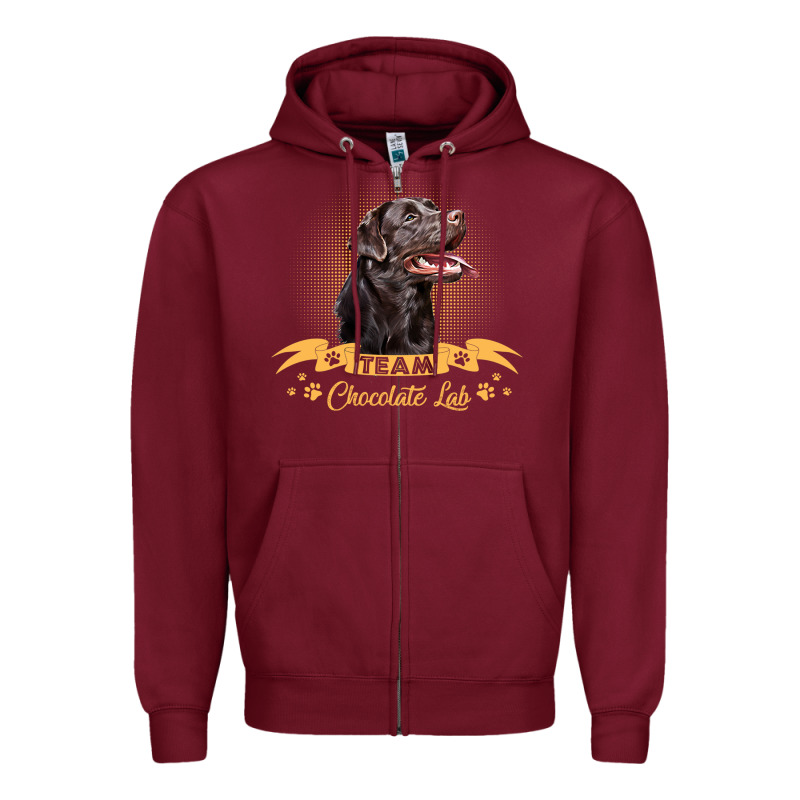 Labrador Retriever Team Chocolate Lab Funny Zipper Hoodie by linhVisuals | Teevron