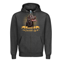 Charcoal Heather labrador retriever team chocolate lab funny Zipper Hoodie - linhVisuals