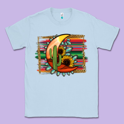 Turquoise Desert Moon Serape Background Classic Tee Designed By Jasminsmagicworld