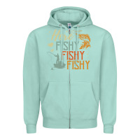 Seafoam here fishy fishy fishy fishing lovers gifts Zipper Hoodie - linhVisuals